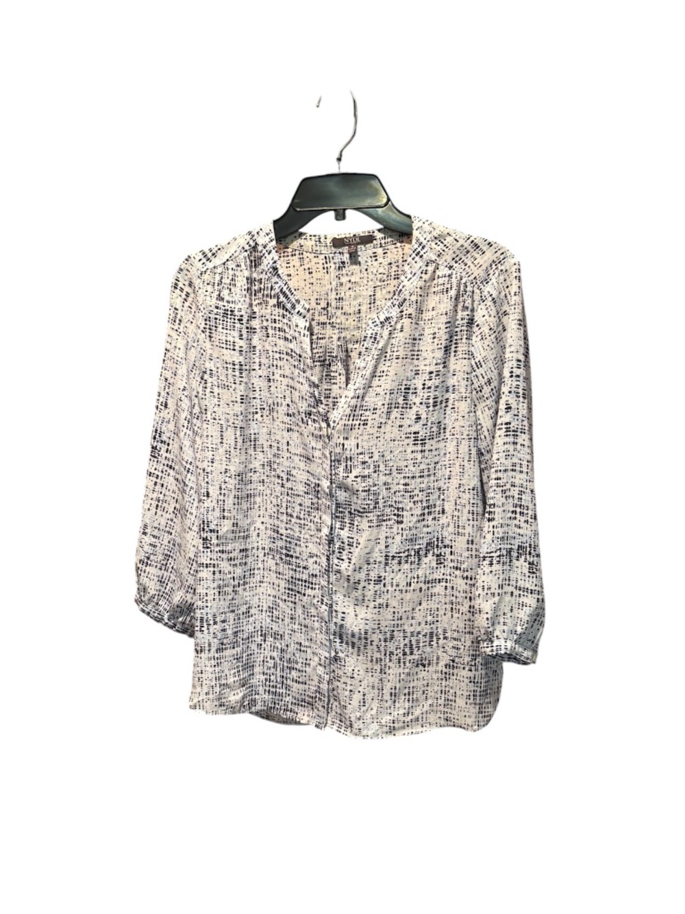 NYDJ Multicolor Pintuck 3/4 Sleeve Blouse Small